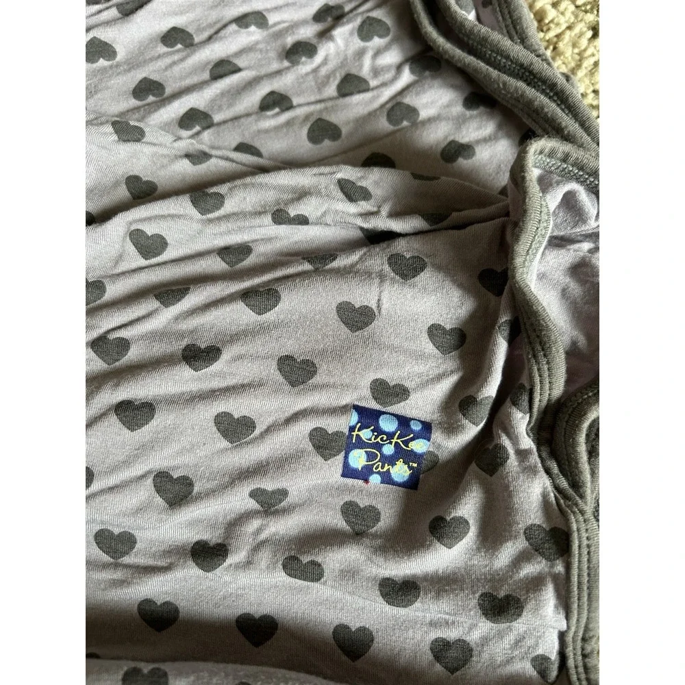 Kickee‎ Pants Bamboo Purple Hearts Swaddle Blanket